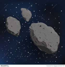 Vector Illustration Of An Asteroid And Meteorite Illustration ...