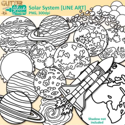 Solar System Clipart Digi Stamps | Teacher Clip Art | Glitter Meets ...