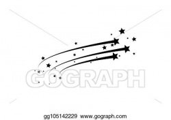 Vector Clipart - Abstract falling star - black shooting star ...