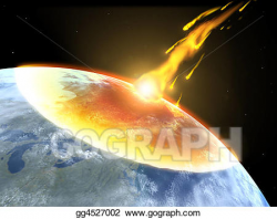 Drawing - Collision of an asteroid with the earth. Clipart Drawing ...