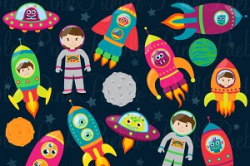 Space Astronaut Clipart and Vectors ~ Illustrations ~ Creative Market