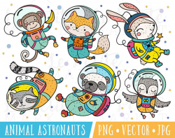 Cute Astronaut Clipart Images, Animal Astronauts Clipart, Cute ...