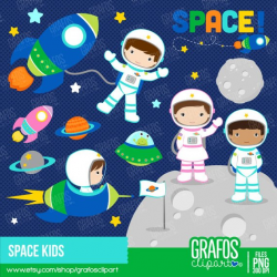 SPACE KIDS - Digital Clipart Set, Space Clipart, Astronauts ...