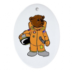 Buzz the Astronaut Bear Oval Ornament by samurphy1138
