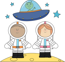 Astronauts and UFO on the moon. | Space Clip Art | Pinterest ...