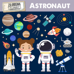 Astronaut clipart Outer Space graphics Rocket Ship clipart ...