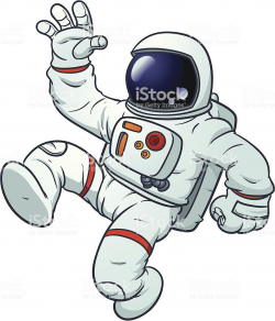 Cartoon astronaut floating. Vector illustration with simple ...