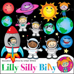 Space and Planets clipart, Astronaut, Commercial use graphics, Cute ...