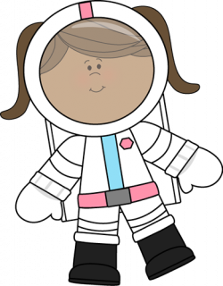 Cute Girl Astronaut Clipart