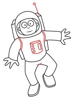 Drawing a cartoon astronaut