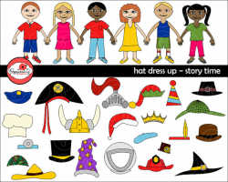 Hat Dress Up Story Time Digital Clip Art: Police Fireman Military ...