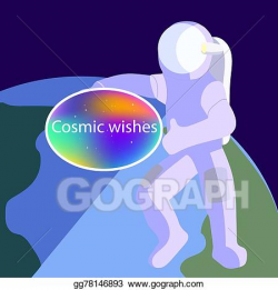 Vector Stock - Cosmo card with astronaut. Clipart Illustration ...