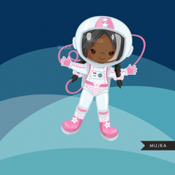 Astronaut Clipart. Little Girl Graphics, space, rocket ...