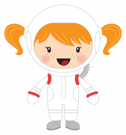 OnlineLabels Clip Art - Little Girl Astronaut