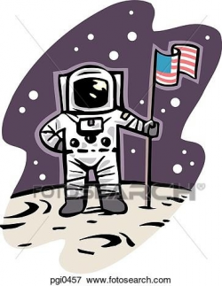 Astronaut On Moon Clipart - Letters