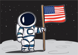 Astronaut On Moon Clipart | Letters Format