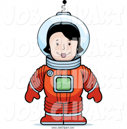 Job Clip Art of a Standing Female Astronaut in a Space Suit by Cory ...