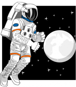 Space clipart astronaut - Pencil and in color space clipart astronaut