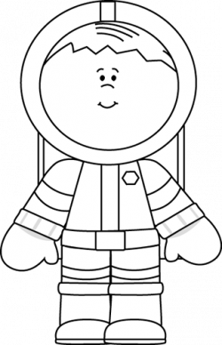 Black and White Boy Astronaut Clip Art - Black and White Boy ...