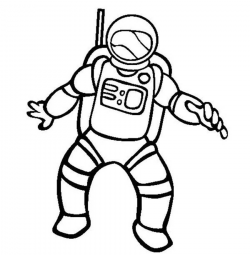 Astronaut clipart black and white - Pencil and in color astronaut ...