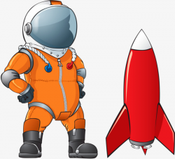 Astronauts And Rocket, Astronaut, Rocket, Hand Painted PNG Image and ...