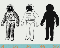 astronaut svg/space svg/spaceman/silhouette/png/cut file/vinyl/ EPS ...