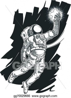 EPS Vector - Sketch of astronaut or spaceman. Stock Clipart ...