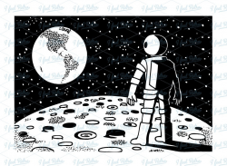 Astronaut On Moon Clipart | Letters Format
