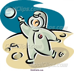 astronaut walking on the moon Vector Clip art