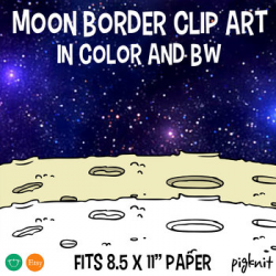Moon Border Clipart | Moon Surface Space Clip Art by pigknit -- Clip Art