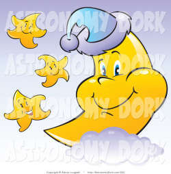 Clip Art of Happy Yellow Stars Smiling and Dancing Around a Tired ...