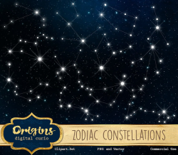 Zodiac Constellations Clipart Zodiac Vectors night sky birth