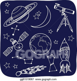 Vector Illustration - Astronomy - space and night sky objects. Stock ...
