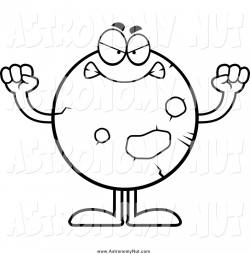 Clipart of a Black and White Angry Planet Mars by Cory Thoman - #912