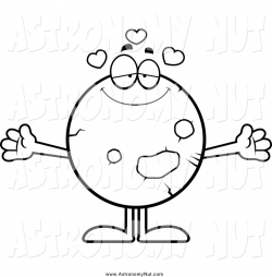 Clipart of a Black and White Loving Planet Mars with Open Arms by ...