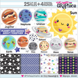 Solar System Clipart, 80%OFF, Solar System Graphic, COMMERCIAL USE ...