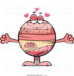 Clipart of a Loving Pink Planet Jupiter by Cory Thoman - #411