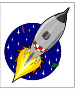 Astronomy Clip Art | Rocket In Space clip art - vector clip art ...