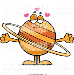 Clip Art of a Loving Planet Saturn with Open Arms by Cory Thoman - #379
