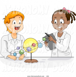 Clip Art of a Male and Female Student Studying the Solar System ...