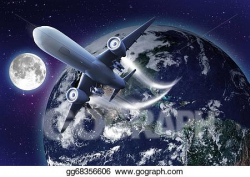 Clipart - Space flight. Stock Illustration gg68356606 - GoGraph