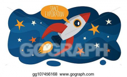 Vector Illustration - Space exploration and travel in galaxy ...