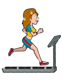 A Woman Running On A Treadmill Vector Clipart - FriendlyStock.com ...