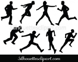 Athletics Silhouette Clip Art Pack | Sports Silhouette Vector ...