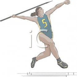 An Athlete Competing In a Javelin Event - Royalty Free Clipart Picture