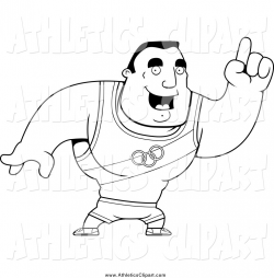 Clip Art of a Black and White Buff Olympic Athlete Man with an Idea ...