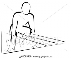 Vector Art - Athlete ready to start running. Clipart Drawing ...