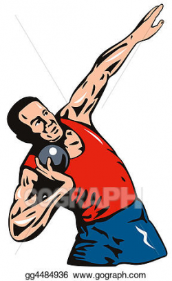 Drawing - Athlete putting the shot. Clipart Drawing gg4484936 - GoGraph