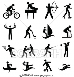 Vector Art - Sports and athletic icons. Clipart Drawing gg60809548 ...
