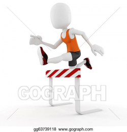 Drawing - 3d man athlete competition, on white background. Clipart ...